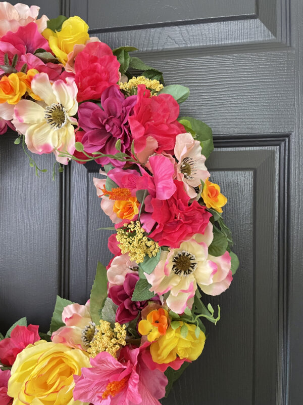 Pink and Yellow Spring Wreath - Image 5