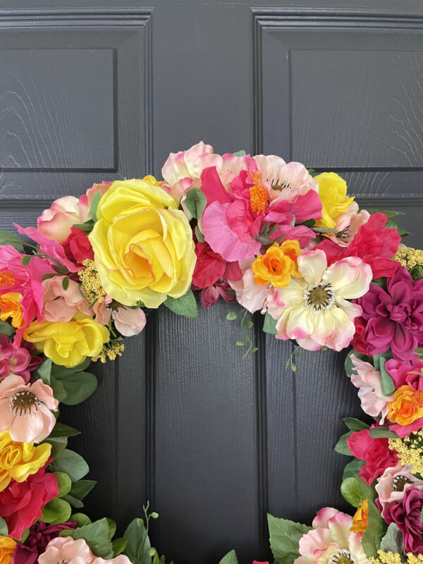 Pink and Yellow Spring Wreath - Image 6