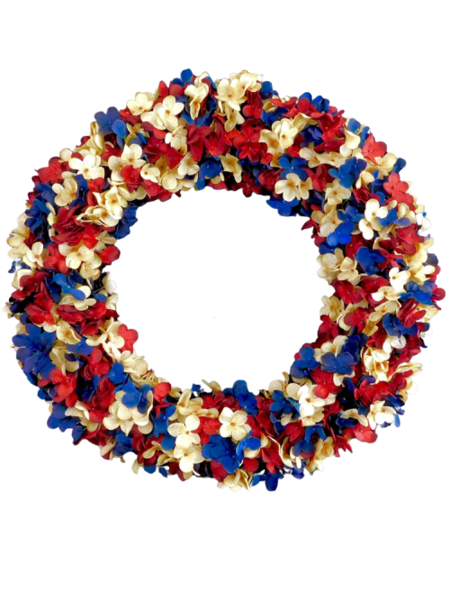 Patriotic Hydrangea Wreath