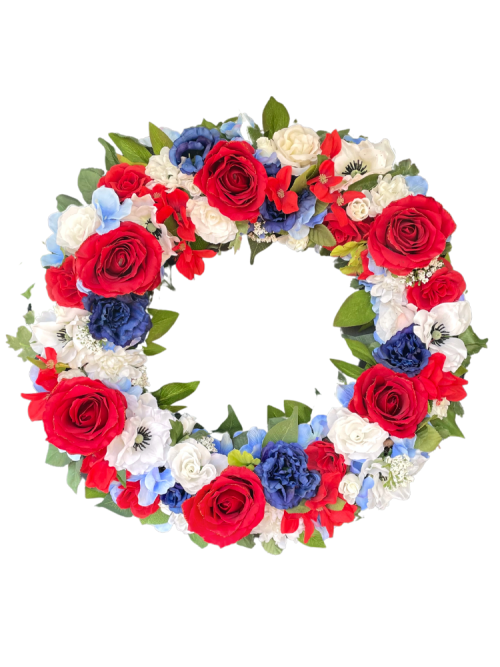 21 inch Patriotic Rose Wreath