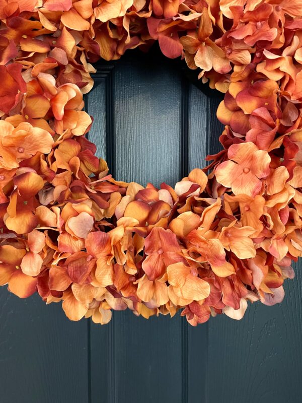 Orange Hydrangea Wreath (more colors available) - Image 6