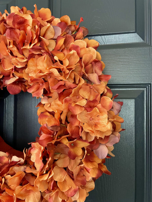 Orange Hydrangea Wreath (more colors available) - Image 5