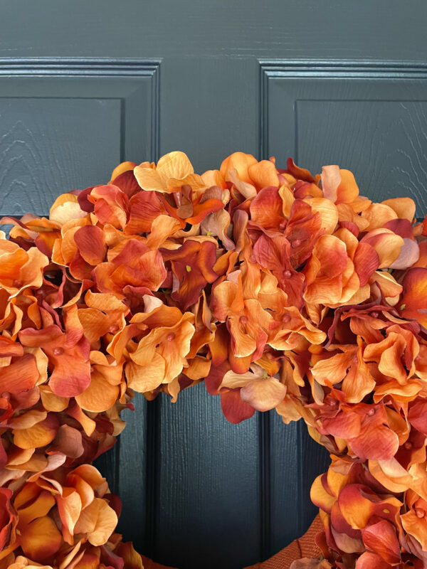 Orange Hydrangea Wreath (more colors available) - Image 4