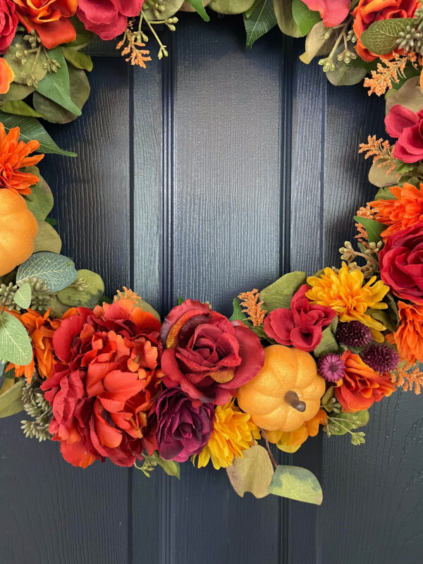 Orange Pumpkin Fall Wreath - Image 6