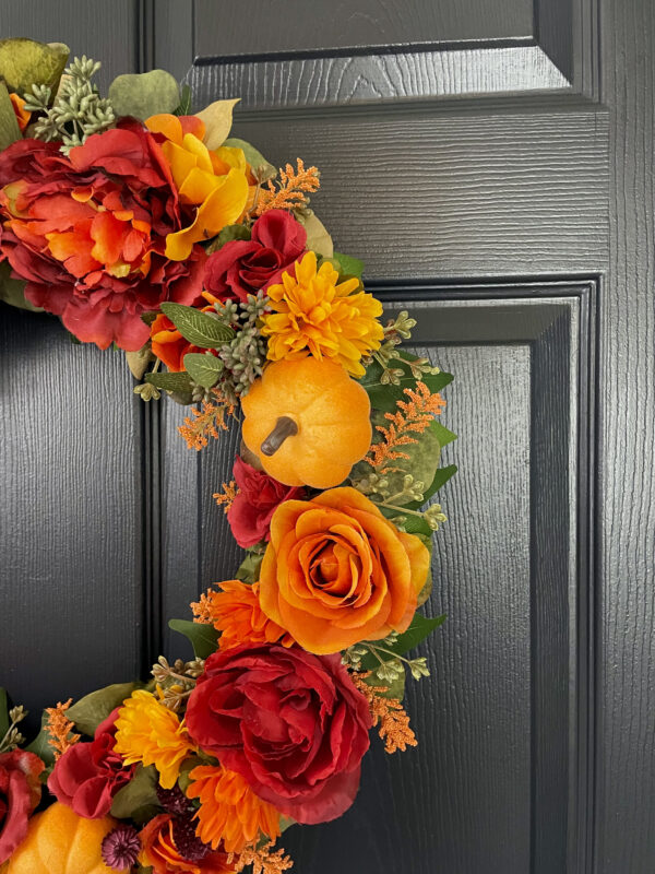 Orange Pumpkin Fall Wreath - Image 5