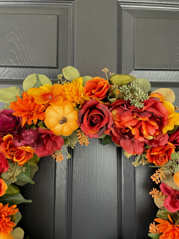 Orange Pumpkin Fall Wreath - Image 4