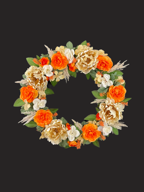 Orange and Cream Fall Wreath