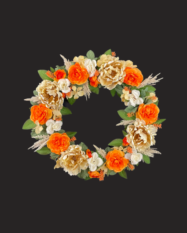 Orange and Cream Fall Wreath