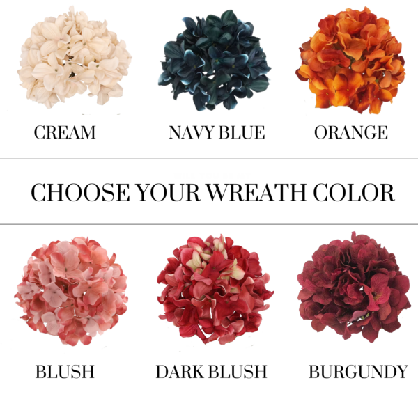Orange Hydrangea Wreath (more colors available) - Image 7
