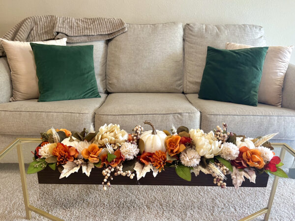 Orange and Green Pumpkin Centerpiece - Image 2