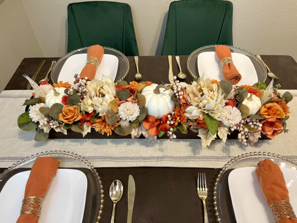 Orange and Green Pumpkin Centerpiece - Image 3