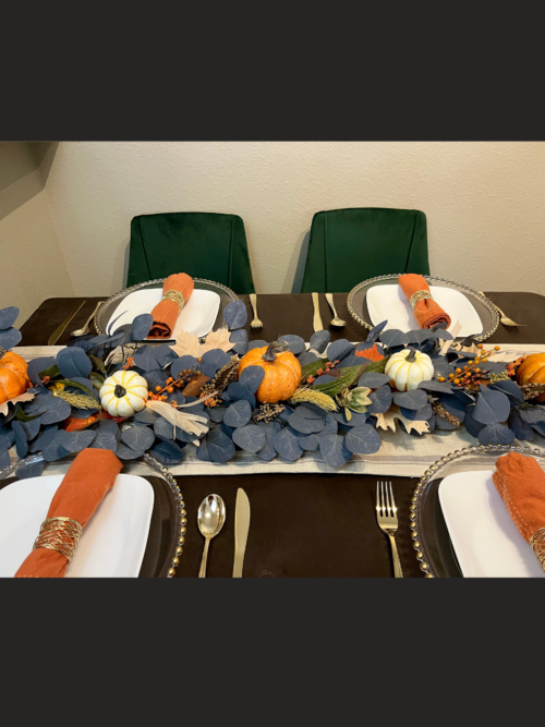 Orange and Navy Pumpkin Garland
