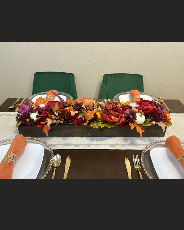 Plum and White Pumpkin Centerpiece