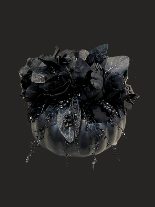 Black Gothic Flower Pumpkin