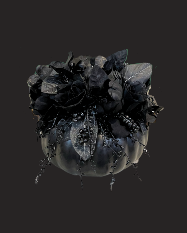 Black Gothic Flower Pumpkin