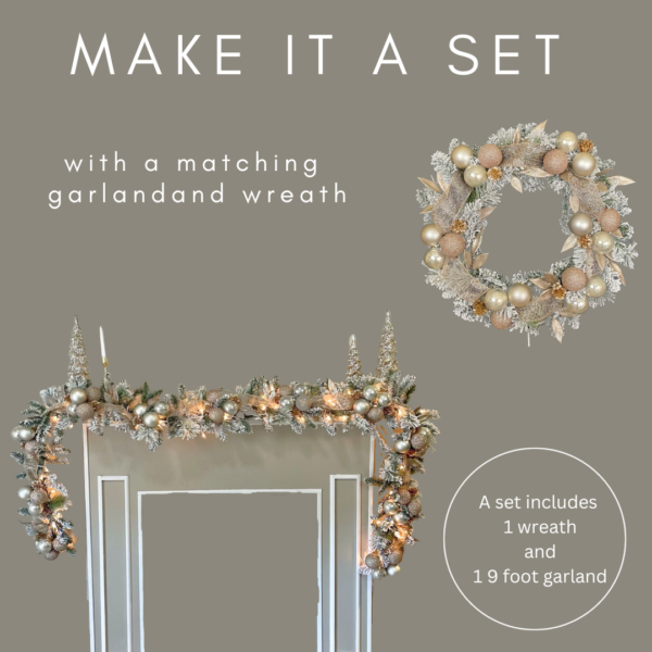 Flocked Gold Ornament Garland (available as a set) - Image 3