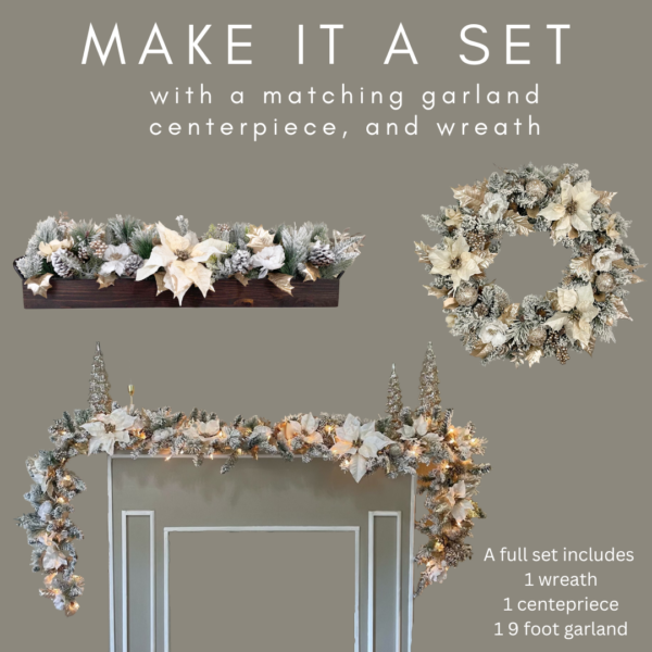 Flocked Poinsettia Centerpiece (available as a set) - Image 4