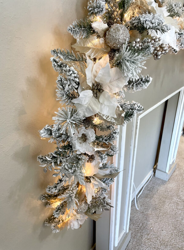 Flocked Poinsettia Garland (available as a set) - Image 6