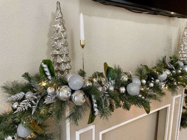 Silver Ornament Magnolia Garland - Image 7