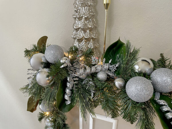 Silver Ornament Magnolia Garland - Image 4