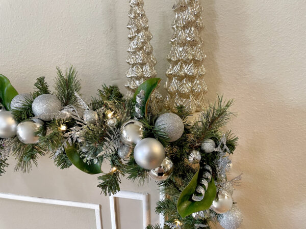 Silver Ornament Magnolia Garland - Image 3