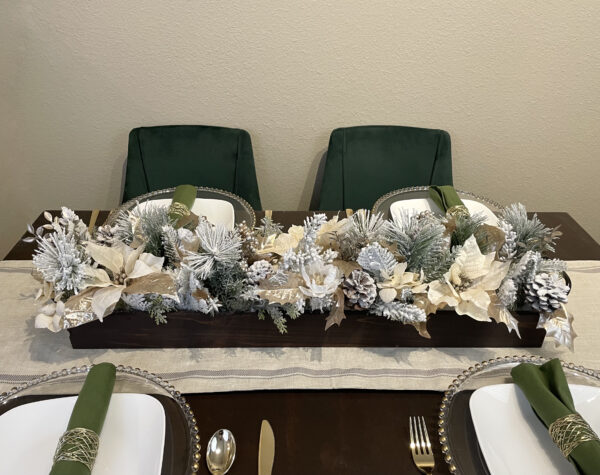 Flocked Poinsettia Centerpiece (available as a set) - Image 2