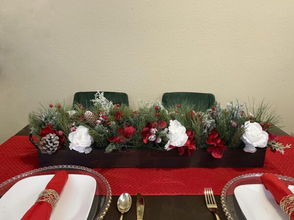 Snowy Rose Christmas Centerpiece - Image 2