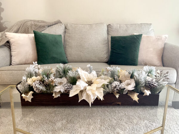 Flocked Poinsettia Centerpiece (available as a set) - Image 3