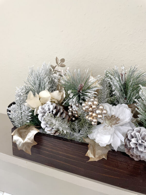 Flocked Poinsettia Centerpiece (available as a set) - Image 5