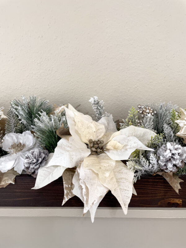 Flocked Poinsettia Centerpiece (available as a set) - Image 6