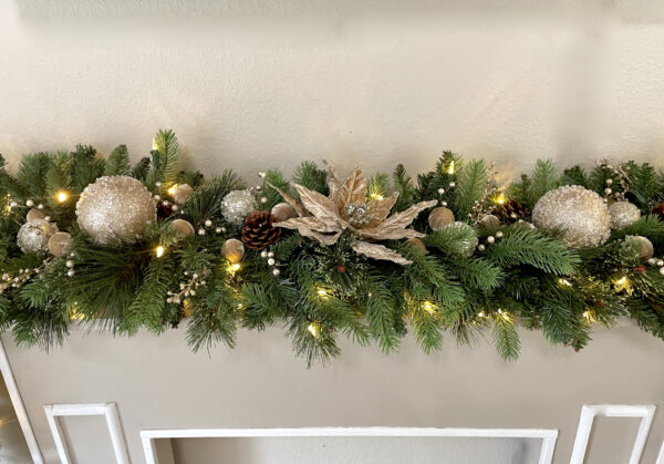 Green and Gold Pine Garland - Image 3