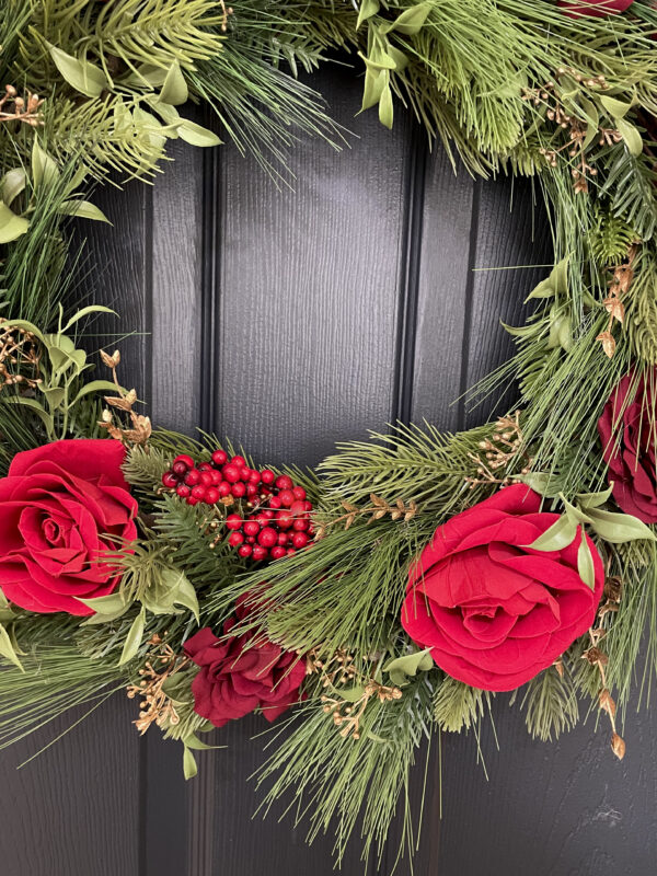 Red Velvet Rose Wreath - Image 4