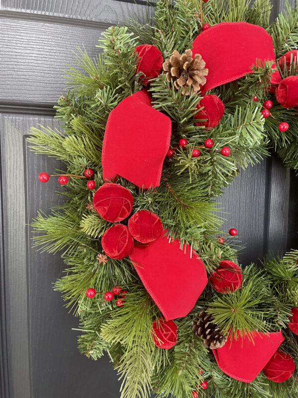Red Velvet Christmas Wreath - Image 3