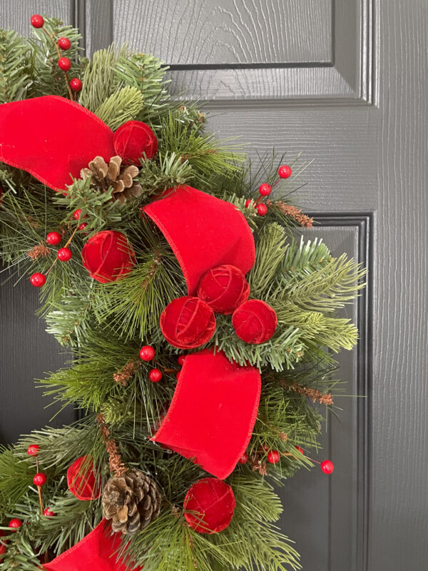 Red Velvet Christmas Wreath - Image 5