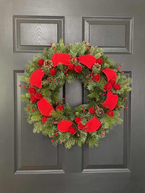 Red Velvet Christmas Wreath - Image 2