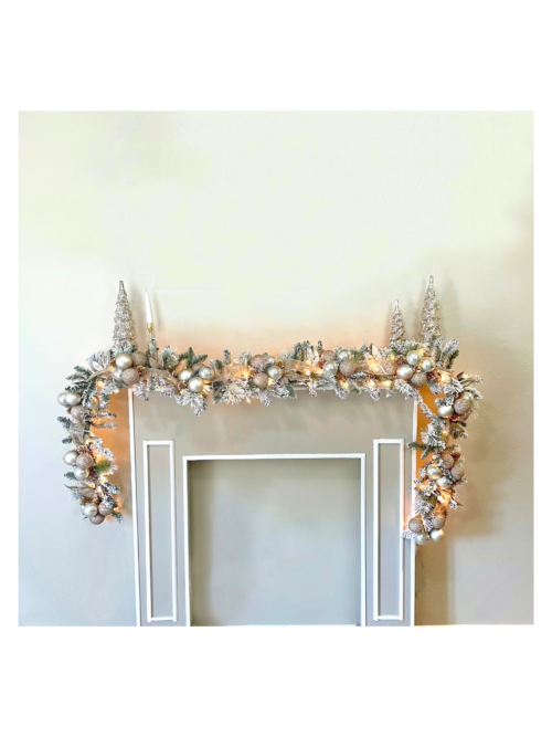 Flocked Gold Ornament Garland (available as a set)
