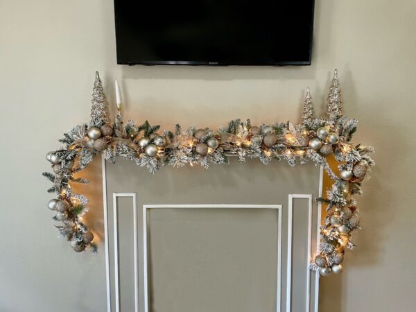 Flocked Gold Ornament Garland (available as a set) - Image 2