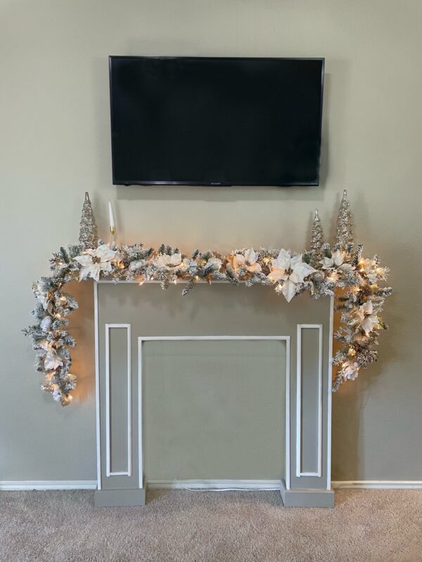 Flocked Poinsettia Garland (available as a set) - Image 3