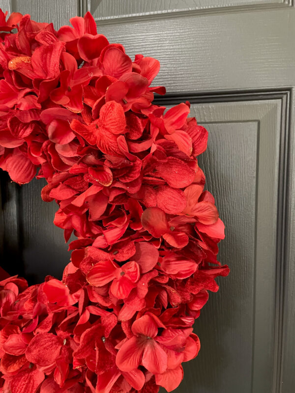 Red Glitter Hydrangea Wreath - Image 5