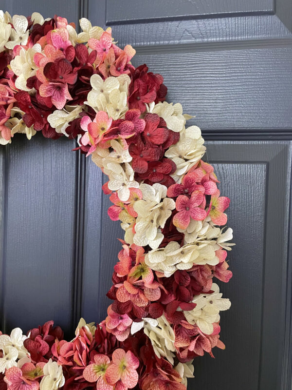 Valentines Blended Hydrangea Wreath - Image 6