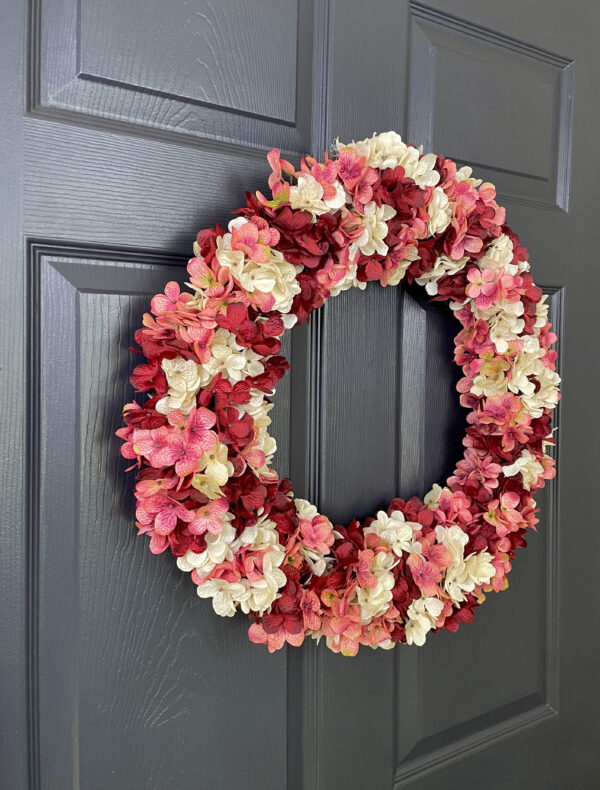 Valentines Blended Hydrangea Wreath - Image 7