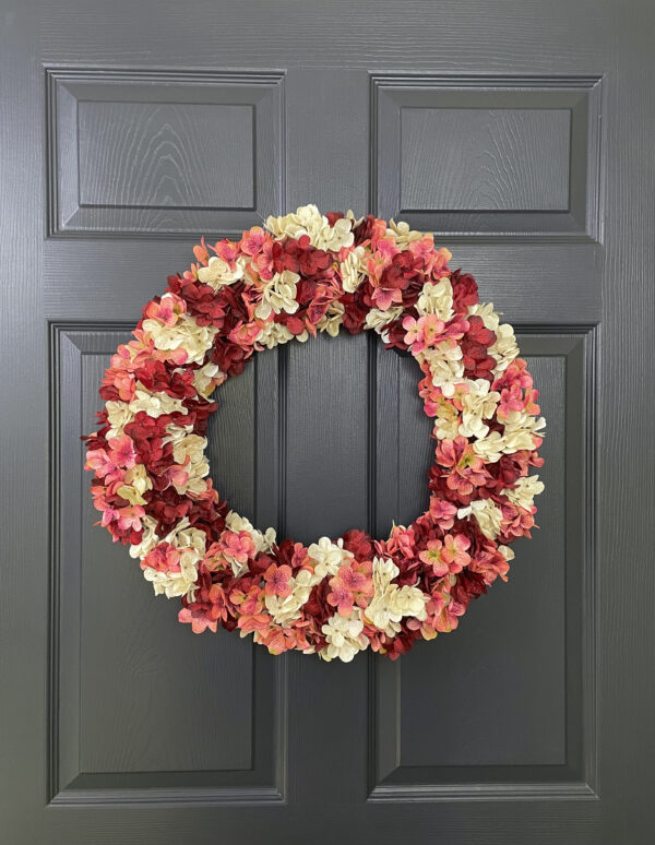 Valentines Blended Hydrangea Wreath - Image 2