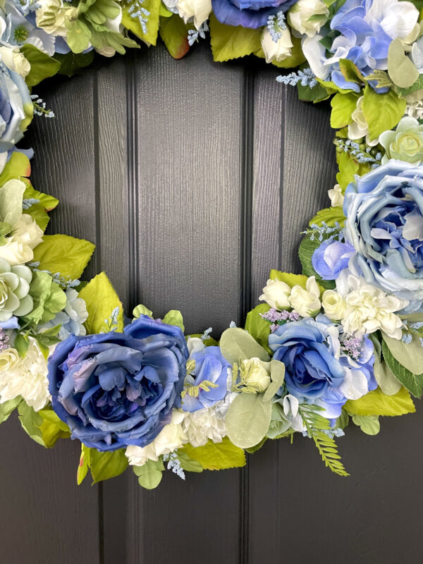 Baby Blue Peony Spring Wreath - Image 6