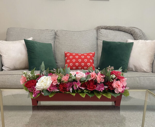 Valentines Day Centerpiece in metal tray - Image 3