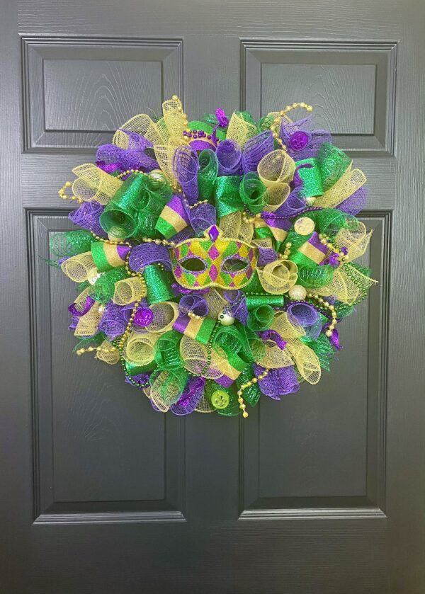 Mardi Gras Mask Wreath - Image 2