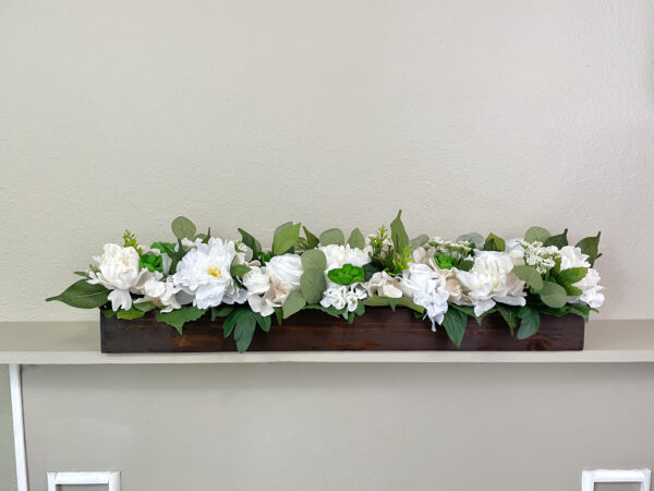 Green and White Floral Centerpiece - Image 4