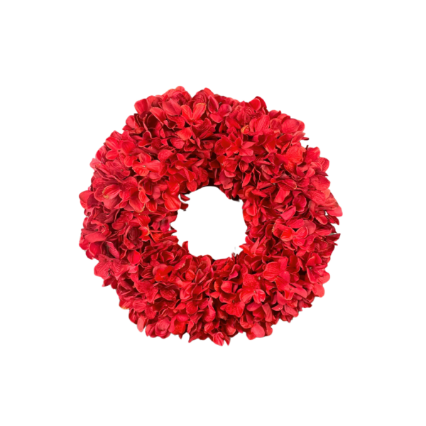 Red Glitter Hydrangea Wreath